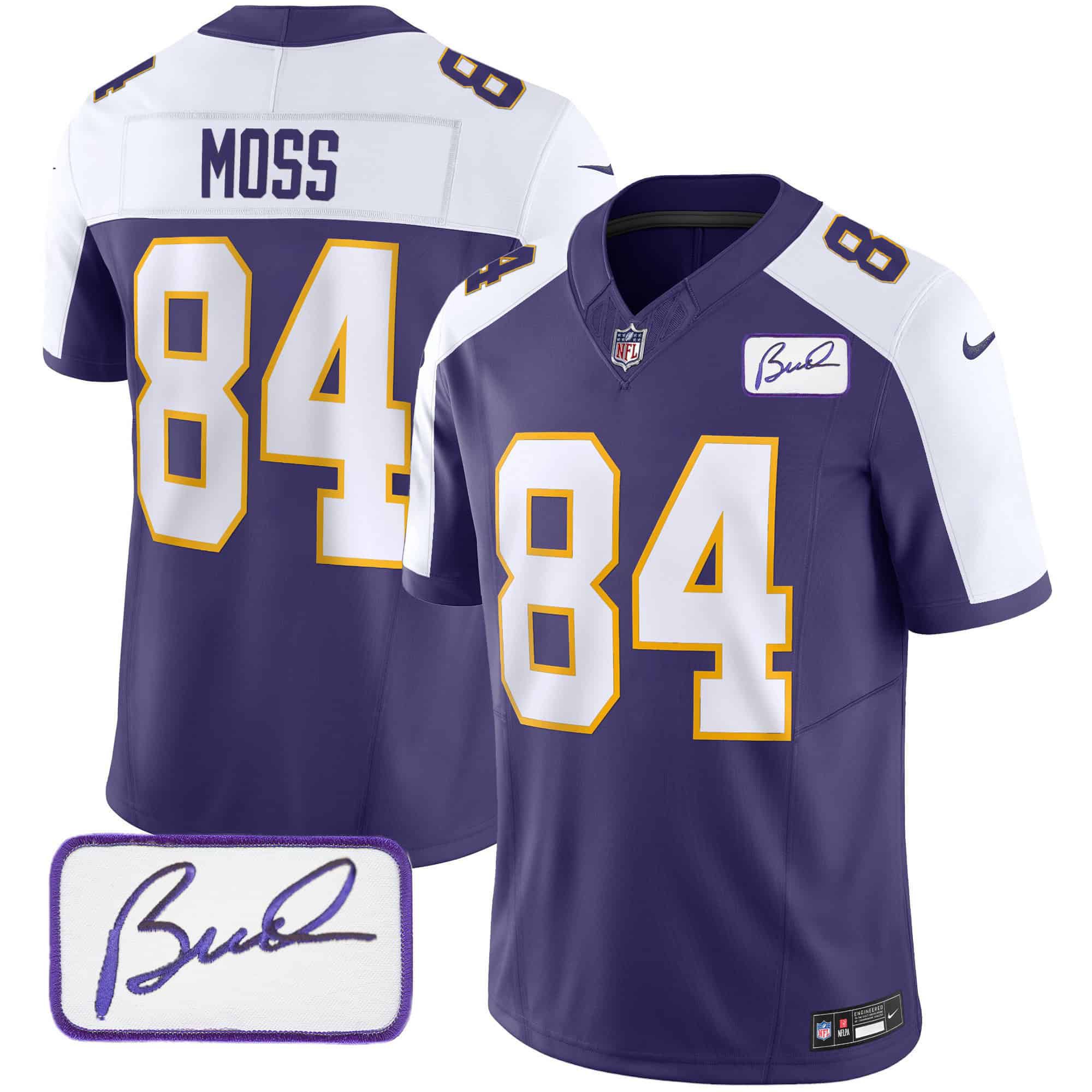 Men Minnesota Vikings #84 Moss Purple 2024 Nike Bud Grant Patch Classic Limited NFL Jersey